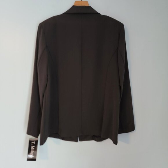 T Milano Blazer Womens Jacket Sz 16W Black Business Career NEW NWT - Picture 6 of 12